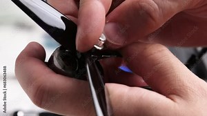 Assembling Fpv Diy Drone. Attaching A Propeller And Tightening Propeller Nut, Close Up View