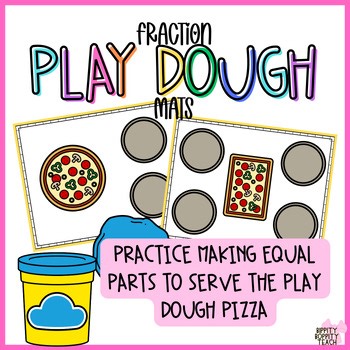 Play dough Pizza Fraction Mats 1st grade math Hands on math with fraction pizza