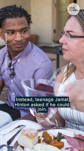 34K views · 548 reactions | Watch as Wanda Dench and Jamal Hinton share their heartwarming Thanksgiving story that went viral in 2016 and continues "to give" a decade later. #humankind #goodnews #thanksgiving #kindcore #hopecore | Humankind | Facebook