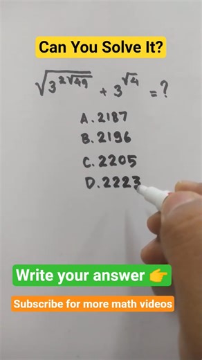 Can You Solve This? 🤔 | √3^(2√100) + 3^√4