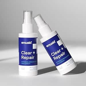 emuaid Clear + Repair Hypochlorous Acid Skin Spray, Hydrating Face and Mist Protection, Multi-Use Care for Sensitive Skin, Travel Size, 2 Pack