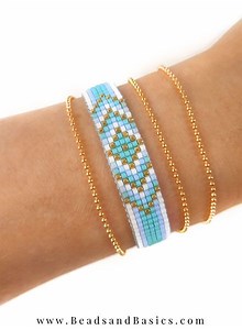 Blue Miyuki Beadloom Bracelet