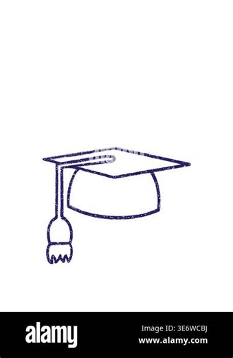 stretching up animation of Graduation Cap Charcoal Drawing