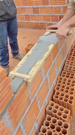 GENIUS Bricklaying Tool That Makes Perfect Mortar Lines! #shorts