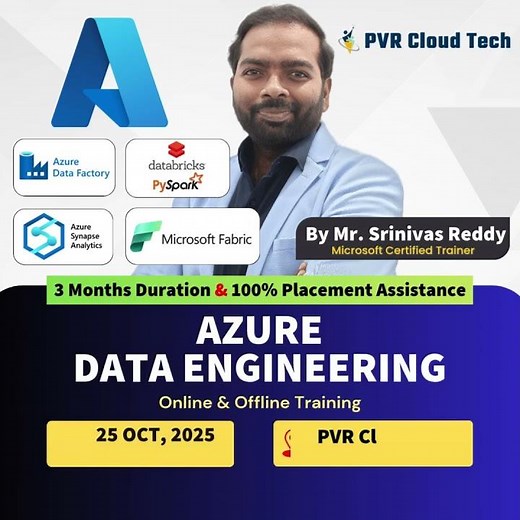 Azure Data Engineering New Batch on 25 Oct, 2025 ‪@pvrcloudtech‬ #azure #data #job #engineering