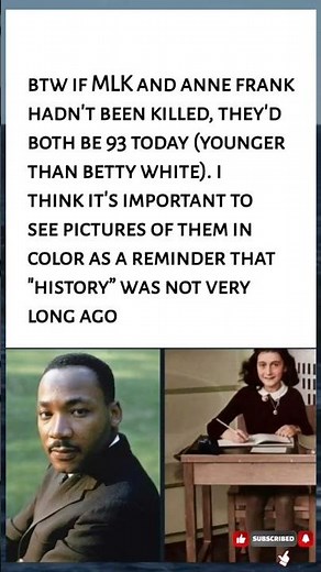 History Is Closer Than You Think: MLK & Anne Frank Were Born the Same Year 🤯"