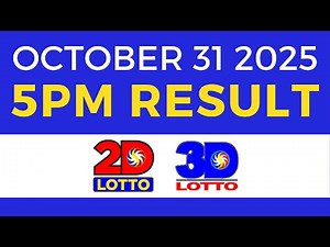 Lotto Result Today October 31 2025 5pm
