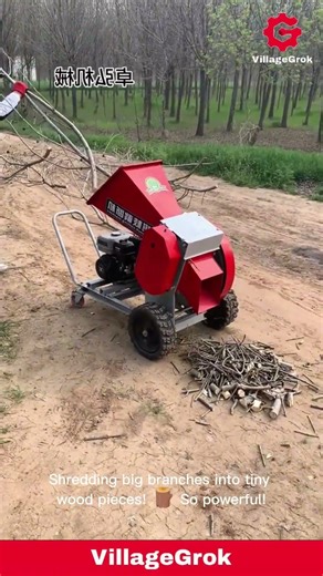 Wood Chipper: Man Shredding Tree Branches