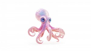 Download Pink octopus on white background. for free