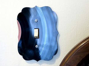 Light Switch Plate Made from Vinyl Record #upcycle #repurpose