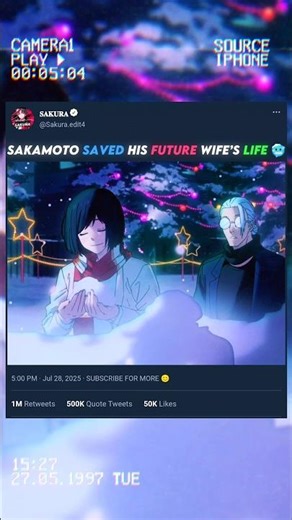 SAKAMOTO SAVED HIS FUTURE WIFE'S LIFE 🥶 #animeedit #unfreezechannel