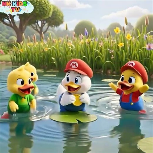 Mario duck dance with friends| cartoon fun music@ Nk kids TV