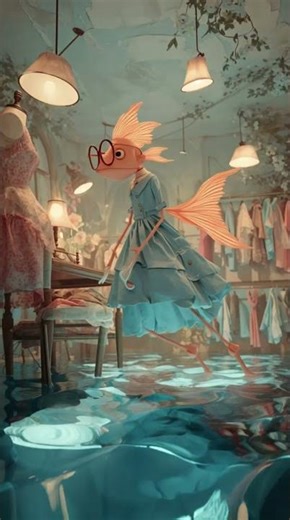 Two fish dancing to music 🐟✨A fun and happy video for kids 🎵