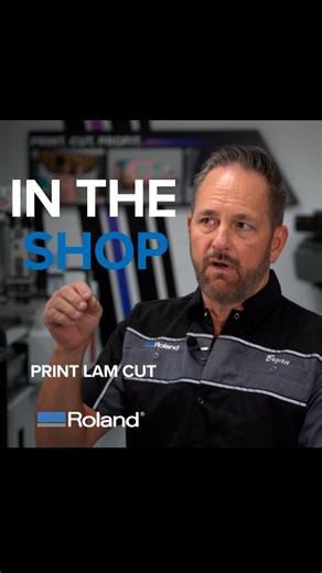 Roland DGA on Instagram: "In our next In the Shop episode, learn how to print, laminate, cut with Versaworks software and the Roland DG TrueVIS VG3 Series printer! Discover different lamination methods, styles, and unleash your creativity to create stunning commercial graphics on our large-format printers. Check out the latest episode of In the Shop at the link in our bio!🔗⬆️ Don’t miss out – watch now! #PrintLaminateCut #LargeFormatPrinting"