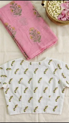 🌿 Easy Hand Embroidery Blouse Design | Simple Floral Pattern for Beginners