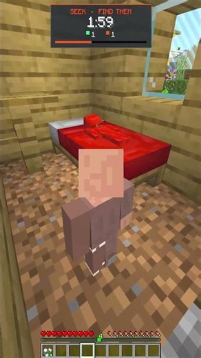 Hide and Seek in a Minecraft Village Disguise #shorts