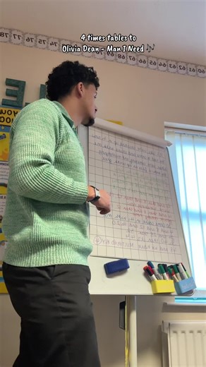 Olivia Dean - Man I Need 4 times tables song! 🎶 #teachersoftiktok #teachertok #teacherlife #teach #teachersbelike