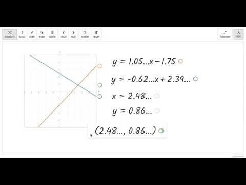 Calculate the intersection point of two lines.