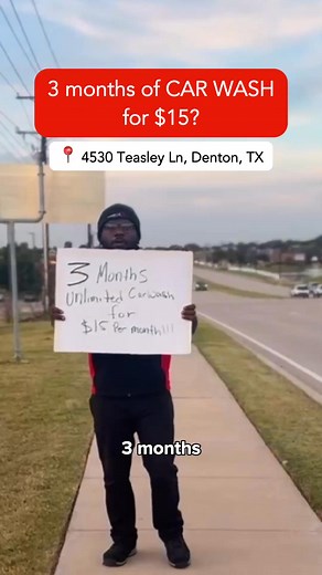 Hey Denton friends!! Get unlimited access to the best car wash in Denton for 3 months at just $15/month! Wash as often as you want, whenever you want. You’re in for a: 🚗 Full 3-minute tunnel wash with Ceramic Body Wax® ✨ Tire Gloss for that extra shine 💧 Spotless rinse every time 🧽 Free vacuums 🧼 Free mat washers for a deep clean PLUS, you can skip the line with the convenient app lane. Want your car to look br.and new? Stop by 4530 Teasley Ln. and see the difference! | Tommy's Express Car W