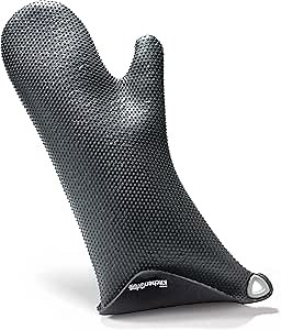 KitchenGrips Double Stitch Inverted BBQ Mitt, Black
