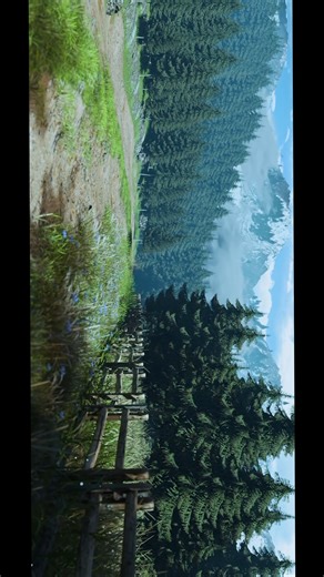 Where The Mountains Breath💥Made in Blender💥i try large scale Environment#environment #animation