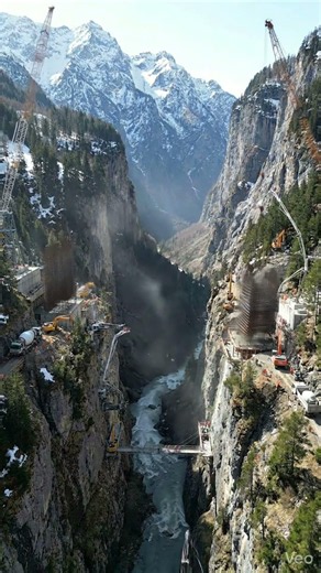 From Frozen Abyss to Suspension Bridge in Seconds #shorts #construction