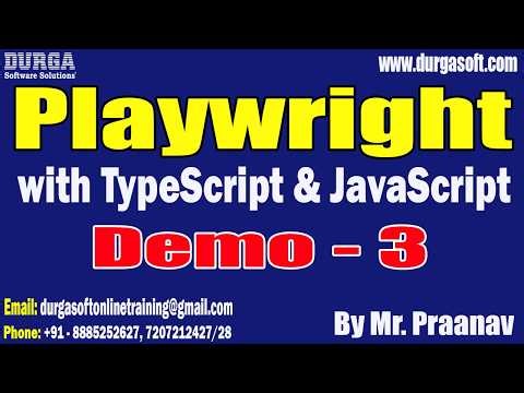 Playwright with TypeScript & JavaScript tutorials || by Mr. Praanav On 08-04-2026 @8:30PM (IST)