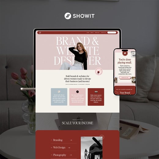 Showit Website Template for Brand & Web Designers – Refined, Bold, Editorial, Customizable - Etsy