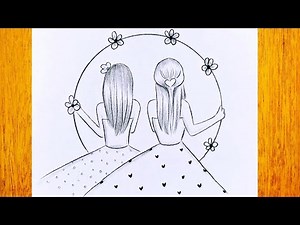 Paso a paso dibujo a mis mejores amigas/ Dibujos sencillos para niñas