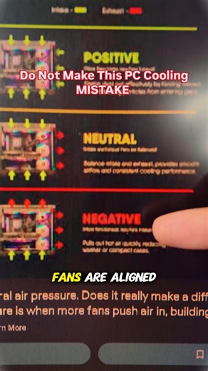 Rap Tech on Instagram: "How to choose the correct fan configuration for your setup. Which one are you using? Positive, Negative, Neutral. #pctips #pcgaming #pcoptimization #pcfans #pc"