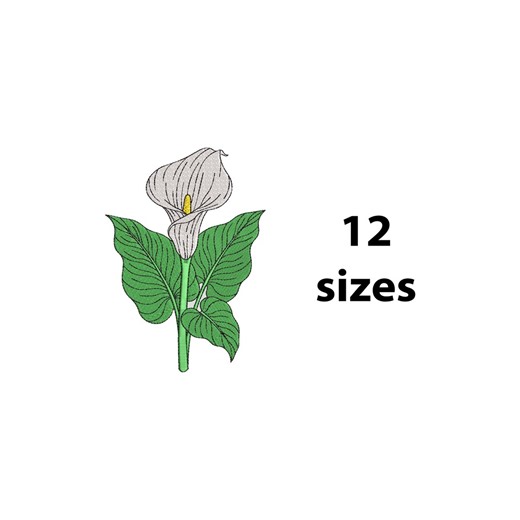 Calla Lily Embroidery Design, 12 Sizes, Calla Lily Machine Embroidery Design, Flower Embroidery Design, Floral Embroidery, Bx File Included - Etsy