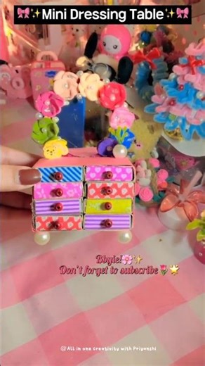 🎀✨Match box Easy craft✨🎀 DIY mini dressing table with match box🎀✨🪄 #shorts