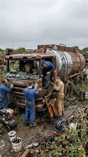 🚛 Rust to Glory: Lorry Tanker Full Restoration Timelapse 🔧✨