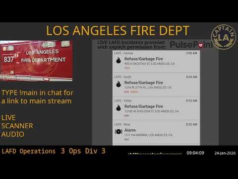 24-Jan-2026 // LAFD Los Angeles Fire Department SCANNER Radio ARCHIVE // FIRE & EMS // LA CAPTAIN