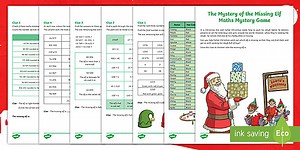 Year 5 The Mystery of the Missing Elf Maths Mystery Game