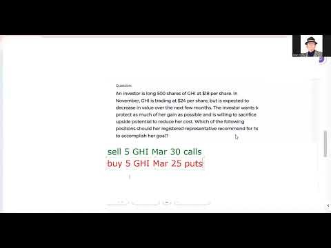 Collar. Sell the call to pay for the puts. Series 7 Exam Prep