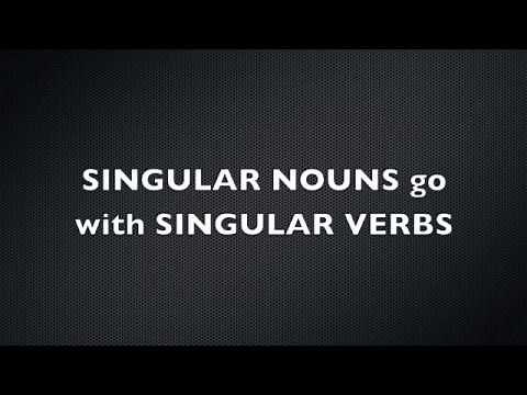 Subject Verb Agreement Song