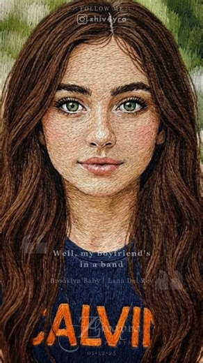 Woven Thread Embroidery Mode ☆ #zhiVayraAI #AIinfluencer #AIVideo #song #lanaDelRey #AI #musicVideo