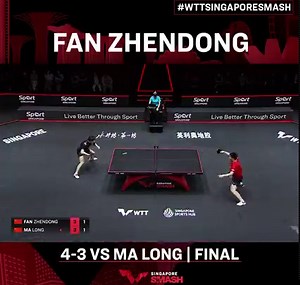 51K views · 1.7K reactions | Fan Zhendong does it again in Singapore  He takes the #WTTSingaporeSmash Men's Singles title after an incredible match with Ma Long  For FULL results  worldtabletennis.com OR WTT app #WTTGrandSmash #AGrandNewLegacyBegins #WTT #TableTennis #MySgSportsHub Singapore Sports Hub #MaLong #FanZhendong | World Table Tennis | Facebook