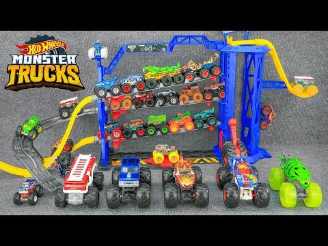 🔥TOY ASMR🔥 96 Mins Hot Wheels Monster Jam Garage Playset & Digger Monster Truck | Review Toys