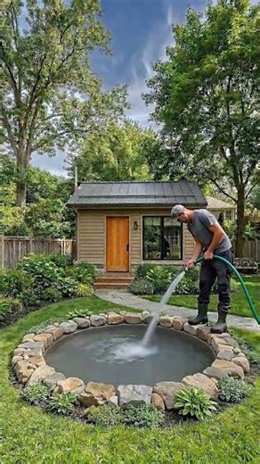 Turning a Lawn into a Beautiful Fish Pond 🐟💦 | Stunning Garden Transformation #gardentransformation