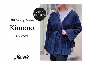 Denim Kimono Jacket, PDF Pattern, Women Jacket, Easy Pattern, Video Tutorial   Sewing Instructions, XS-XL - Etsy