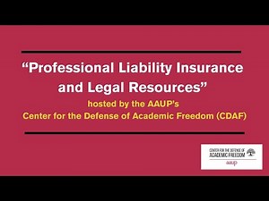 Professional Liability Insurance and Legal Resources webinar