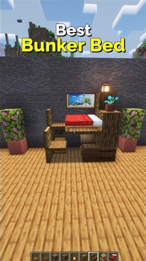 How to Make the Best Bunker Bed in Minecraft – Easy Survival Design #Minecraft #Shorts #Easy