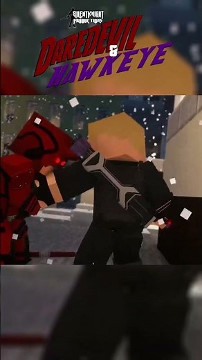 DAREDEVIL versus HAWKEYE in MINECRAFT! #shorts #minecraft #marvel #daredevil #hawkeye