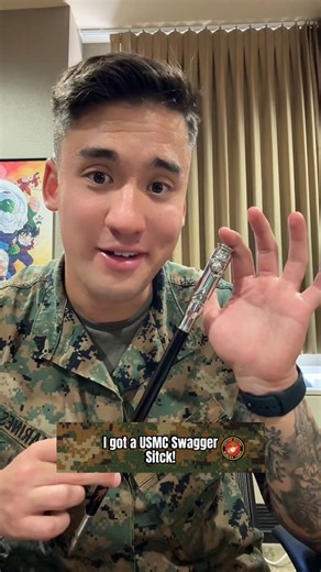 Luke Liu on Instagram: "I got a USMC Swagger Stick! #usmc #marines #marinecorps #semperfi #military #navy #army #airforce #coastguard #spaceforce #military #militarytiktok #miltok #militarylife #militaryhistory #history #unitedstates #usa #california #camppendleton #greenscreen #fyp #EduTok #TikTokLearningCampaign #USHistory"