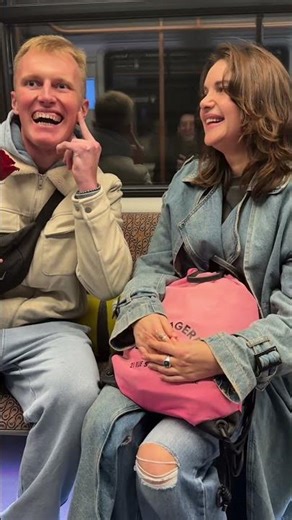 What is their reaction to kissing strangers😂#prank#subway#reaction#Foryou#happy#usa