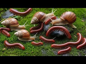 Millipede and Snails Slow Travelers of the forest ​#Millipede ​#Insects #Bugs #OddCouple