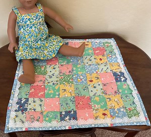 Doll Quilt for American Girl/bitty Baby/cabbage Patch in Vintage Print Fabrics - Etsy