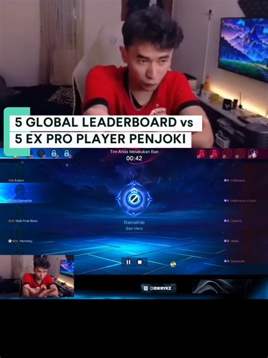 5 global leaderboard vs 5 ex pro player source youtube | MASTER ZIKRY #MLBBALLSTAR #MobileLegendsBangBang #MLBB
